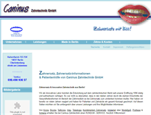 Tablet Screenshot of caninus-zahntechnik.de
